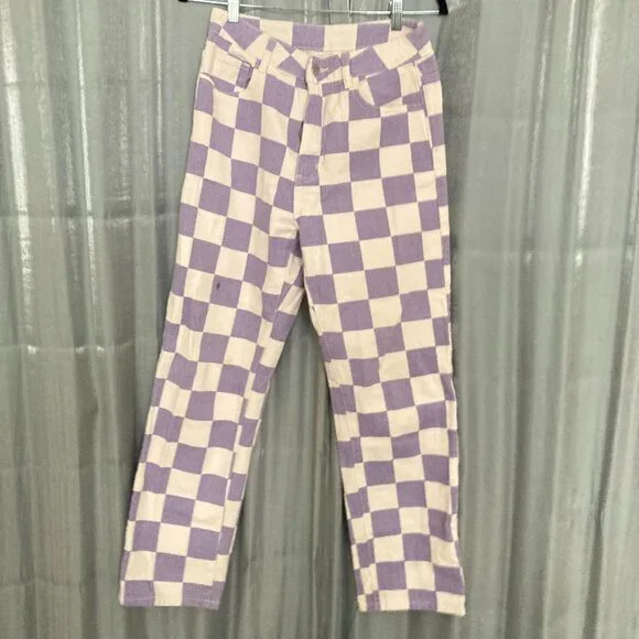 pastel purple checkered pants - Picture 2 of 9